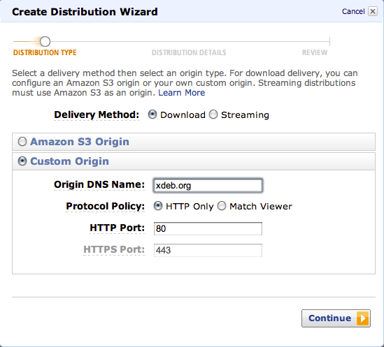 Setting up Amazon CloudFront Distribution 1.