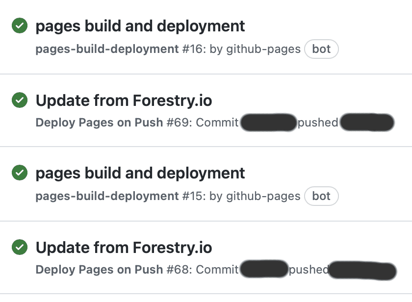 GitHub actions when deploying from branch.
