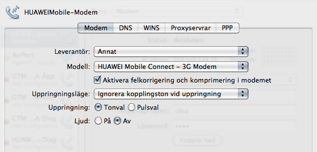 Mac OS X Network settings for Idea NetSetter 2